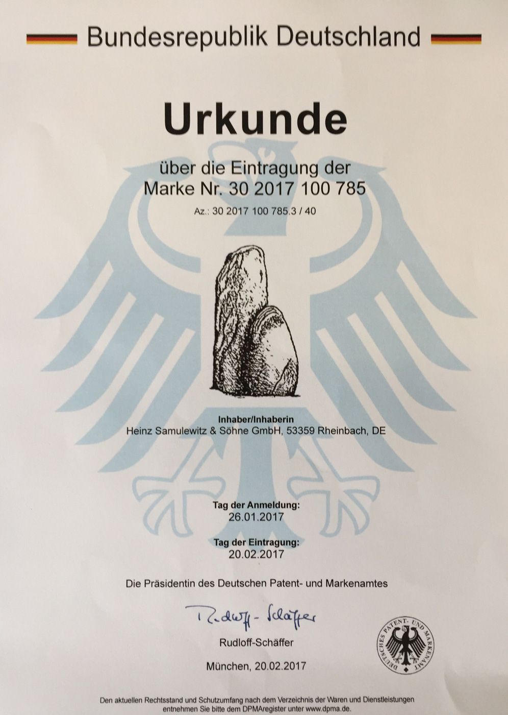Unser Firmenlogo ist patent- und markengeschützt